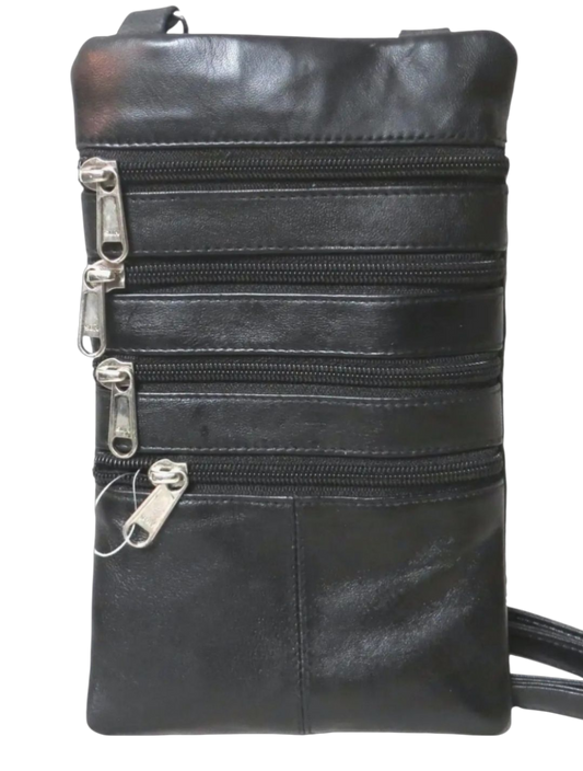 Genuine Leather Women's Slim Cross Body Passport Bag