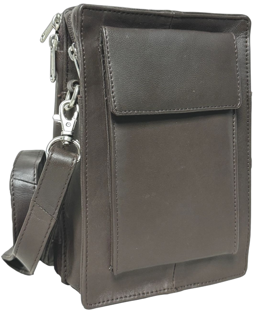 Genuine Leather Shoulder Messenger Organizer Bag
