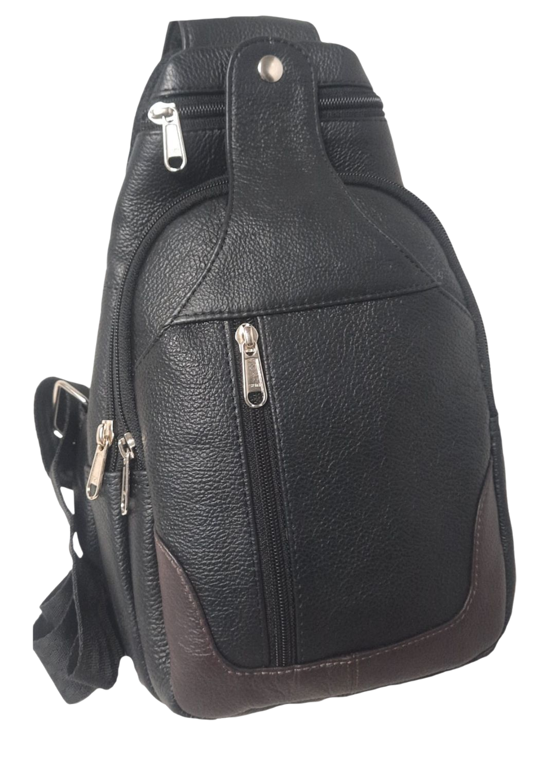 Two-Toned Genuine Leather Cross Body Sling Bag