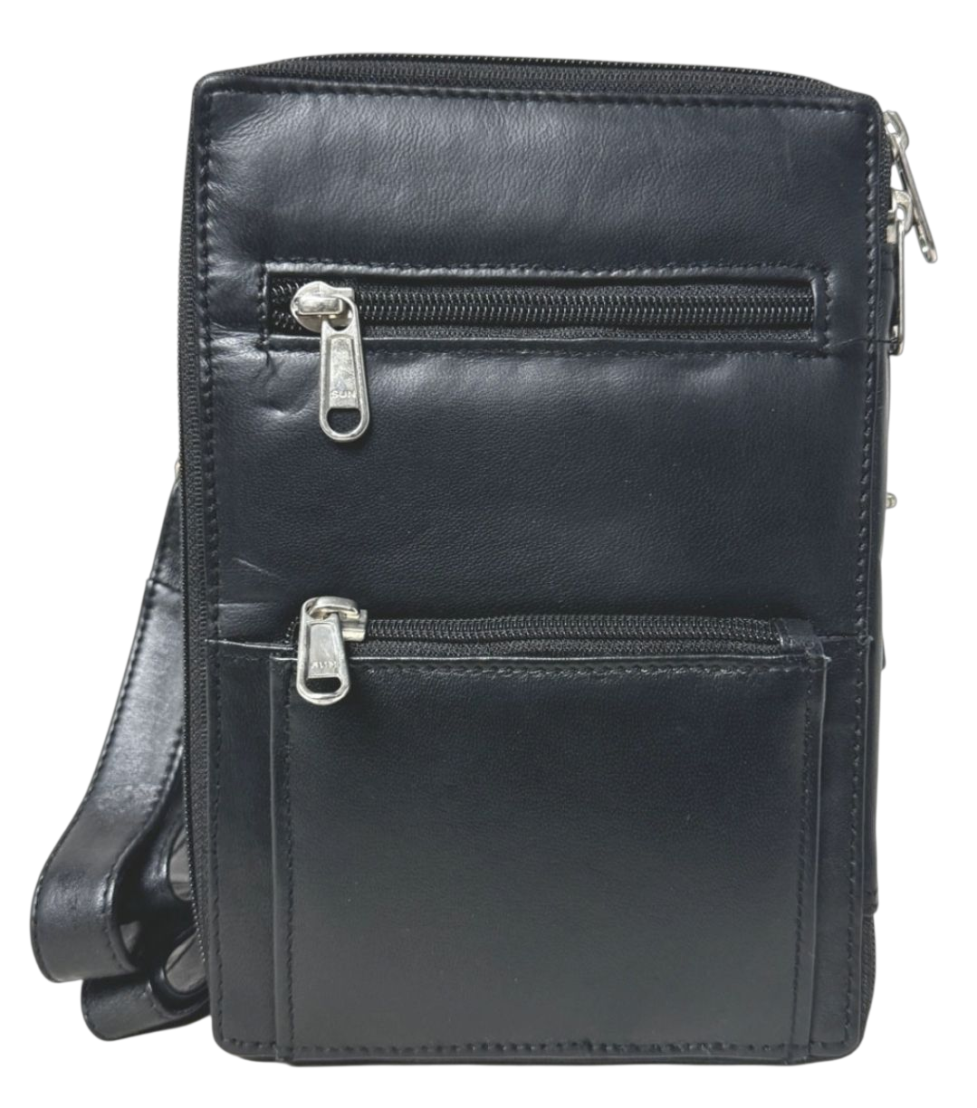 Genuine Leather Shoulder Messenger Organizer Bag