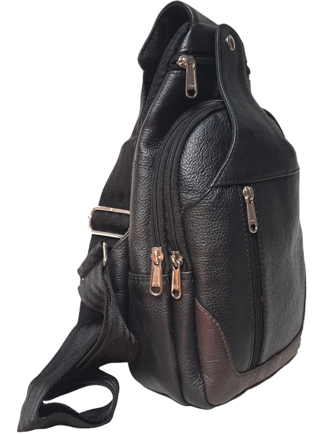 Two-Toned Genuine Leather Cross Body Sling Bag